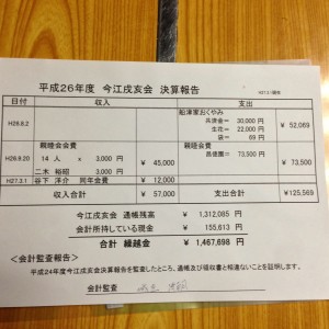 平成26年度 今江戌亥会 決算報告会